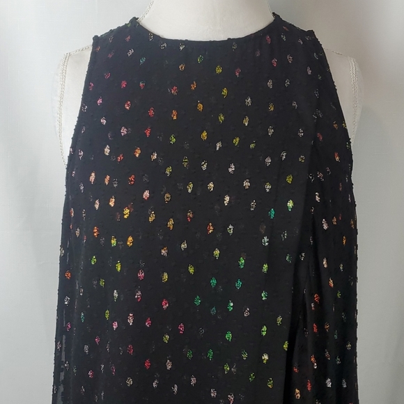 ALEX MARIE CASSIDY MINI BLACK RAINBOW DOT DRESS SIZE 10 - Picture 4 of 12